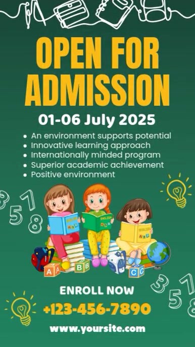 Open For Admission 2025 Instagram Story template