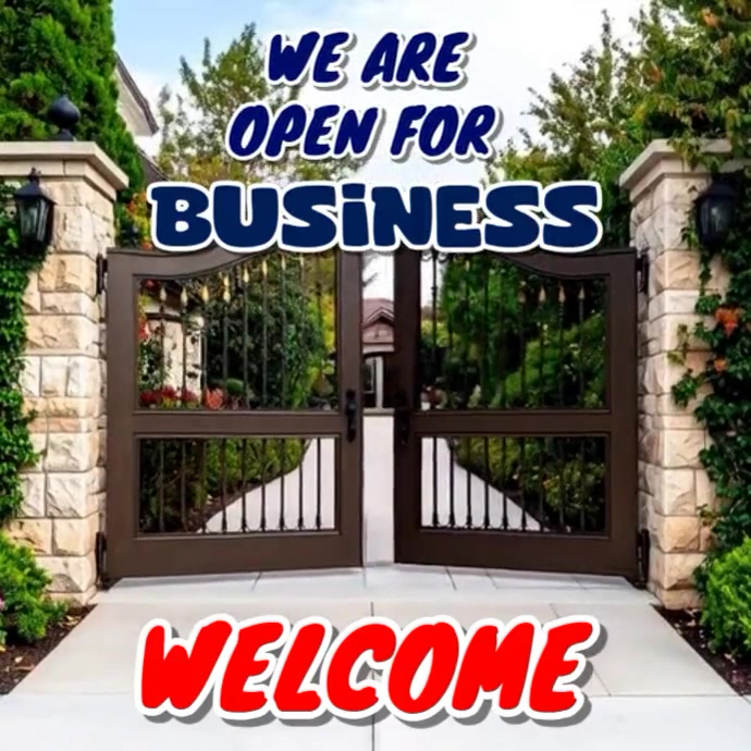 Open for Business Animation Instagram Post template
