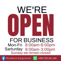 open for business flyer Instagram Post template