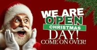 Open for christmas holidays design template ภาพที่แชร์บน Facebook