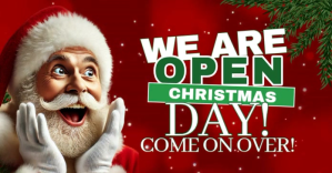 Open for christmas holidays design template Facebook Shared Image