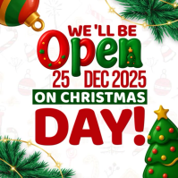 open for christmas holidays design template Square (1:1)