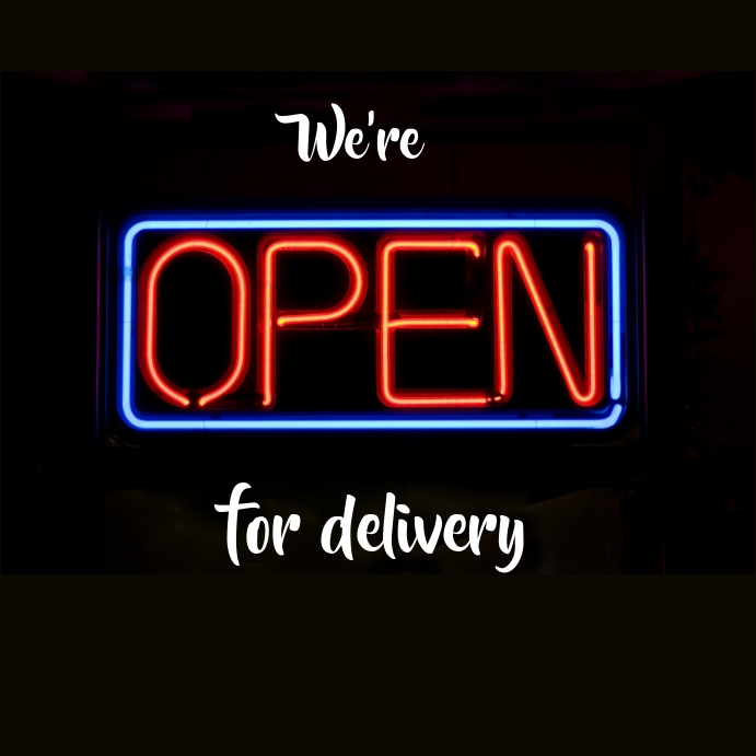 Open for delivery โพสต์บน Instagram template