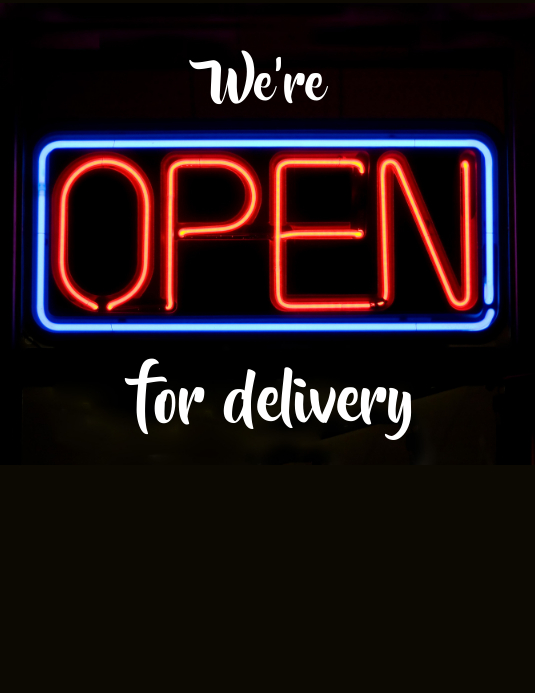 open for delivery 传单(美国信函) template