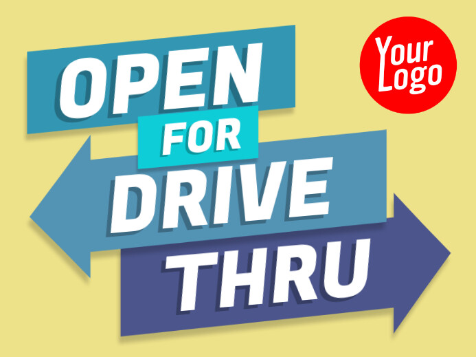 Open for drive thru yard sign Template | PosterMyWall