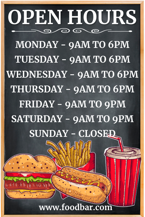 Open Hours Cafe Restaurant Poster Template Postermywall Open Hours Cafe Restaurant Poster Template Postermywall
