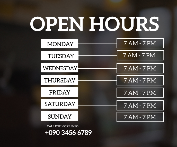 Open Hours Examples OPEN HOURS FLYER Template | PosterMyWall