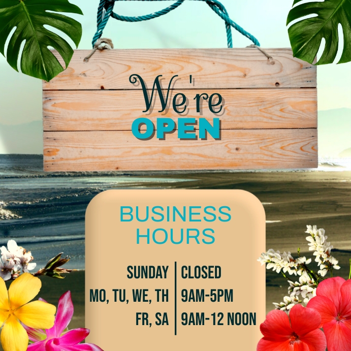 Open Hours Layout open hours template | PosterMyWall