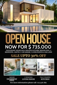 open house ad, real estate flyer Iphosta template