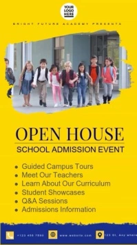 open house admission event mobile size Digital Display (9:16) template