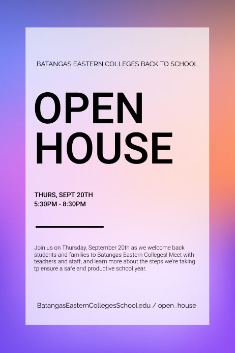 Open House Back To School Template | PosterMyWall