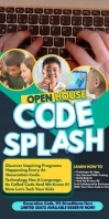 Open House Coding Splash Roll Up Banner 3' × 6' template