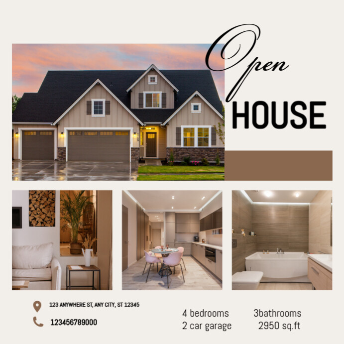 Open house Instagram 帖子 template