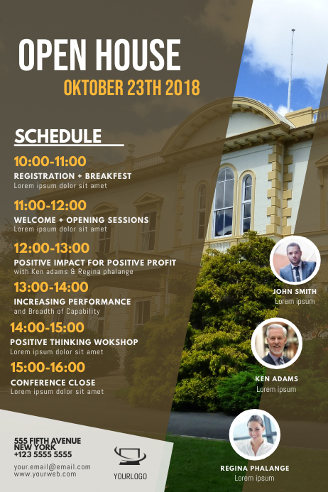 Open House event Schedule template เทมเพลต | PosterMyWall