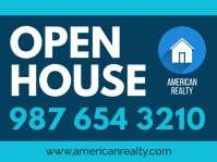 Open House for sale real state yard sign Tanda Halaman template