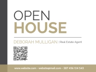 open house grey and gold and white colors yar Gartenschild template