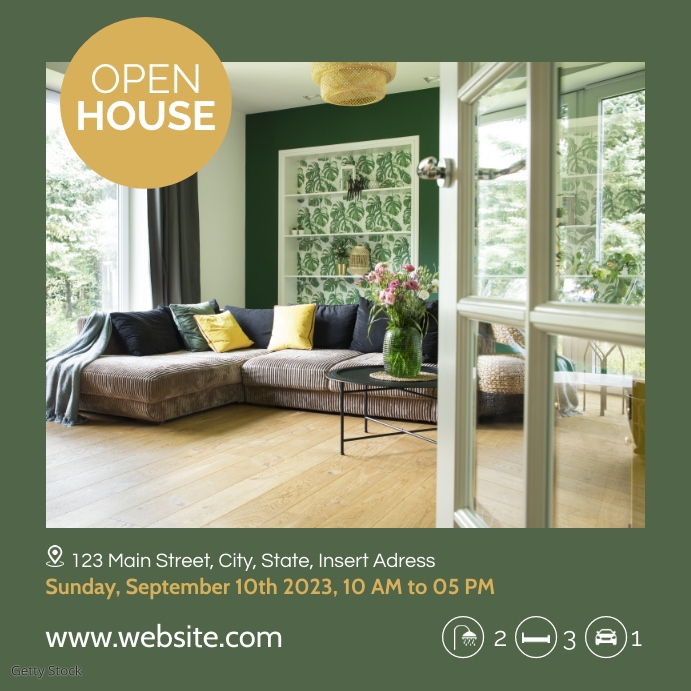 open house minimal advertisement square templ Instagram Post template