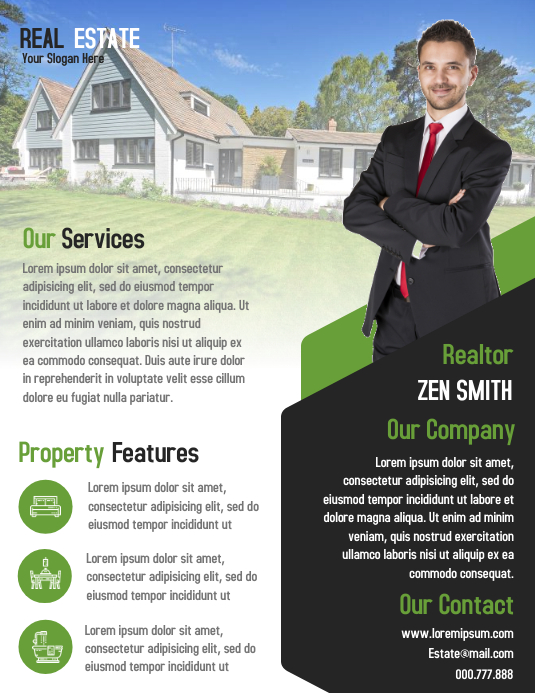 Open House Property Flyer Real Estate Poster Pamflet (VSA Brief) template