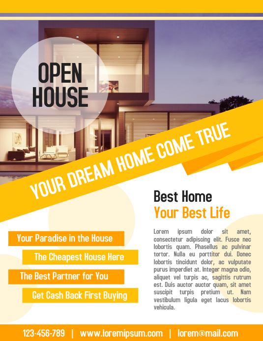 Open House Property Flyer Real Estate Business Poster