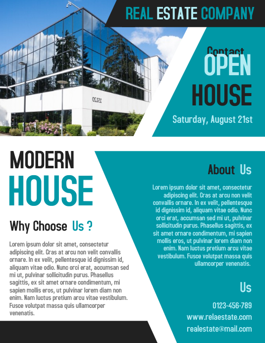 Open House Real Estate Business Flyer And Poster Template