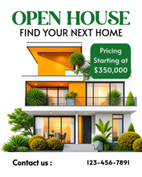 White Real Estate Open House Instagram Portrait Template