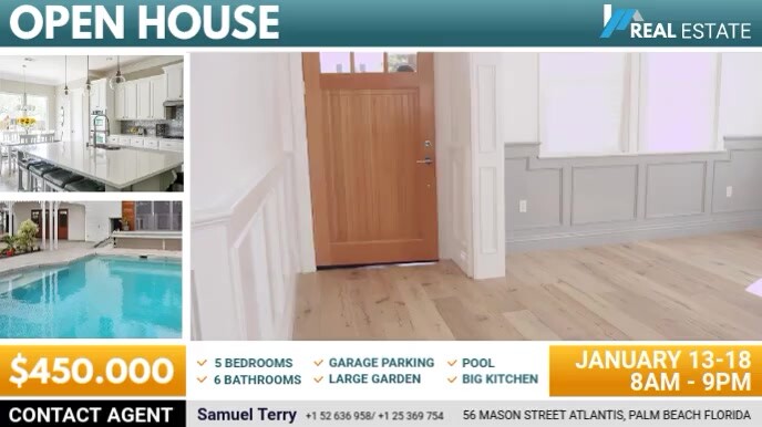 Open House Display Open House Real Estate Tour Digital Display A Template | PosterMyWall