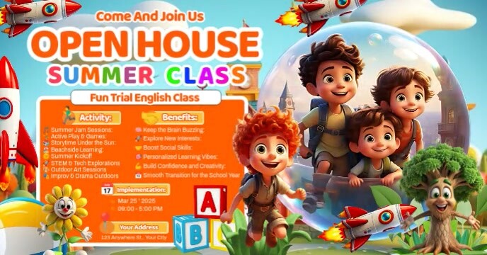 Open House Classes Open House Summer Class Flyer Template | PosterMyWall