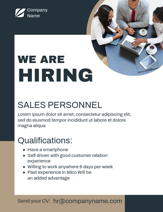 Open job position we are hiring Løbeseddel (US Letter) template