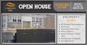 Open Listed House Facebook Shared Image Real delt Facebook-billede template