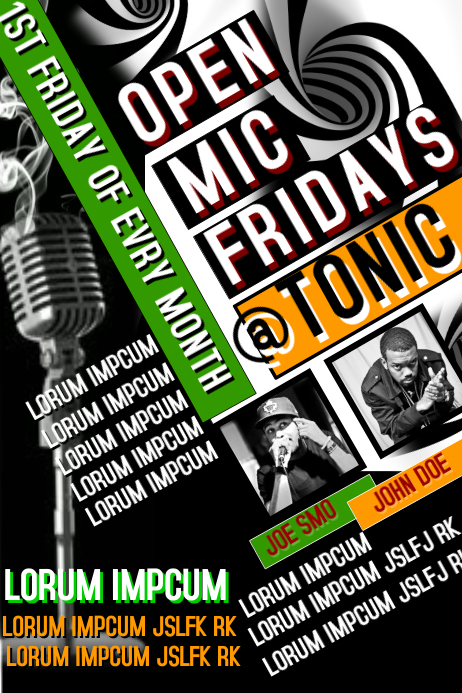 open mic flyer template postermywall open mic flyer template