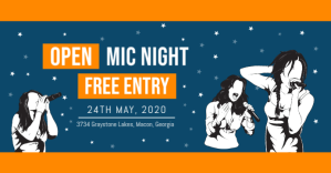 Open Mic Invitation Facebook Banner template