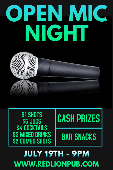 Copy of Open Mic Karaoke Bar Event Poster Template | PosterMyWall