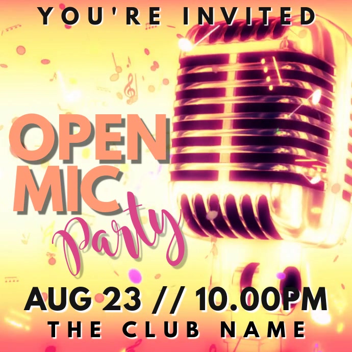 Open Mic Karaoke Video Template PosterMyWall