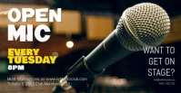 Open Mic Microphone Stage Show Banner header Facebook-gebeurtenisomslag template
