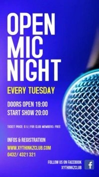 Open Mic night Comedy Show Event Stand Up Ad Instagram-Story template