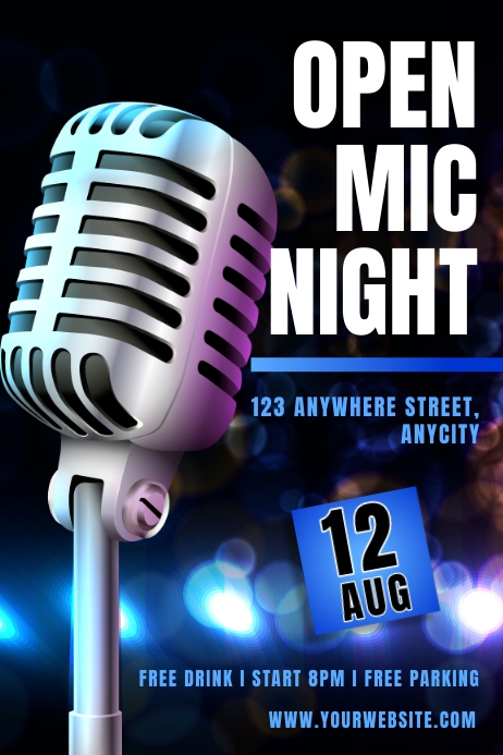 Open Mic Night Poster template