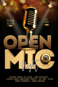 Open Mic Night Banner 4' × 6' template