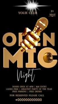 Open mic night Ecrã digital (9:16) template