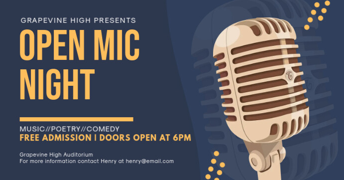 Open Mic Night Facebook Event Banner template