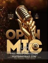 Open Mic Night Flyer Pamflet (Letter AS) template