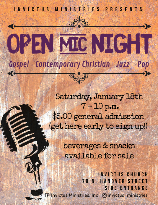 Open Mic Night poster size Template PosterMyWall