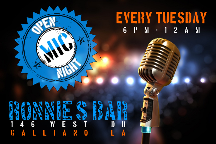 Open Mic Night Bar Venue Band Flyer Plakat template