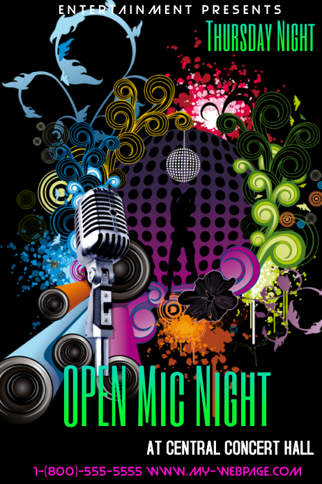 Open Mic Night Poster template