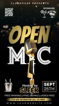 OPEN MIC PARTY FLYER TEMPLATE POSTER Instagram Story