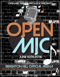 customizable design templates for comedy event postermywall open mic flyer template