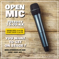 OPEN MIC Stand up Comedy Facebook Instagram P Vierkant (1:1) template