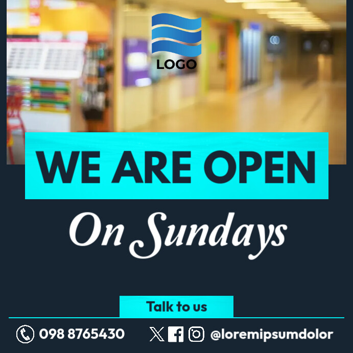 open on sundays Instagram Post template