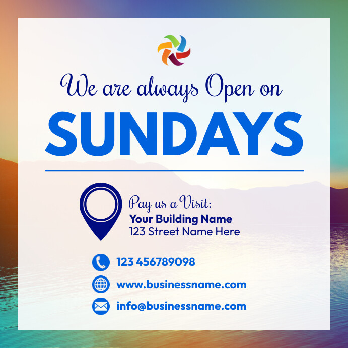 open on Sundays template Instagram-opslag