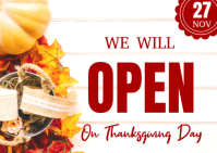 open on thanksgiving Postcard template