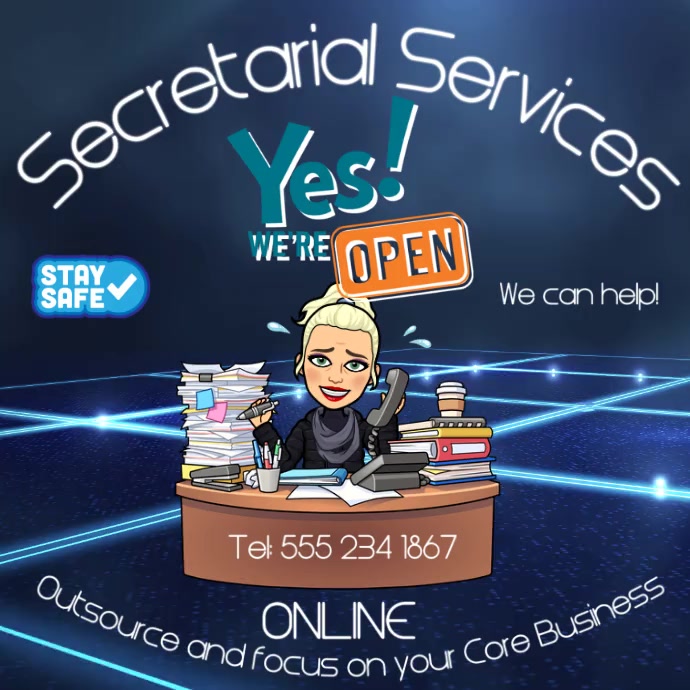 Open Secretarial Services Instagram Post template